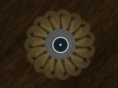 Brass Floral Pendant Lamp 3D model