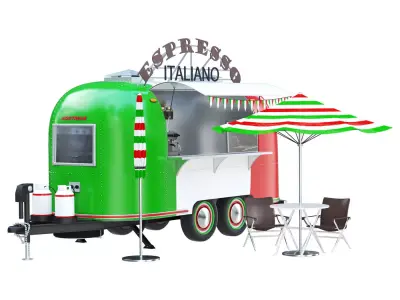 Airstream coffee bar trailer 3D model