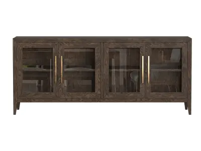 FRENCH CONTEMPORARY GLASS 4-DOOR SIDEBOARD 3D model