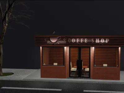 COFFEE SHOP Exterior and Interior 3D model