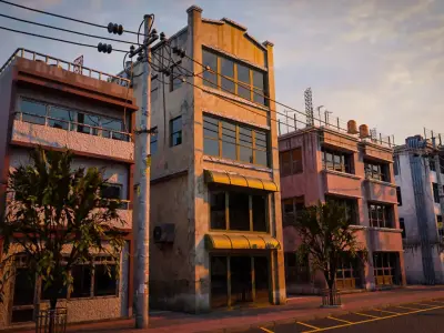 BUILDING URBAN AREA HONGKONG JAPAN CHINA ASIAN 04 Low-poly 3D model