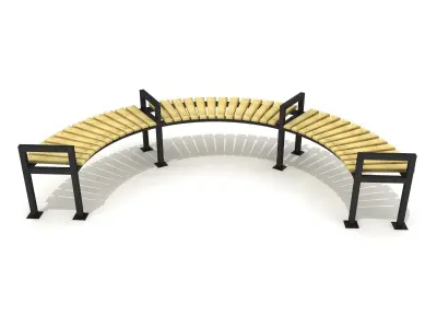  Airport Park Bench 07 3D model