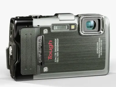 Olympus Stylus Tough TG-830 Silver rugged proof digital camera Low-poly 3D model