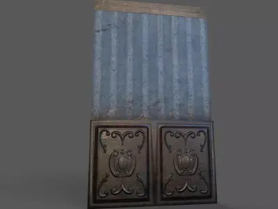 Old Wood Wall Low-poly 3D model order