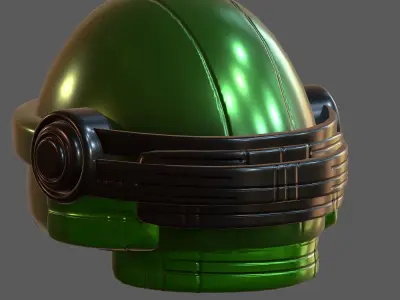 Gas mask helmet 3d model plastic scifi Low-poly  Low-poly 3D model