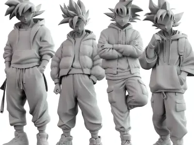 Street Dragonball 3D Printable Figures 3D print model