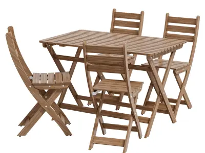 ASKHOLMEN Table 4 outdoor chairs 3D model