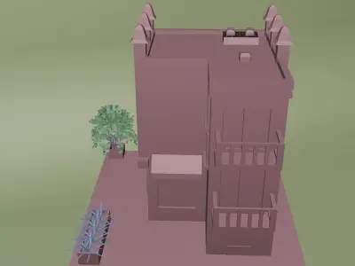 LOW POLY  BUILDING Low-poly 3D model
