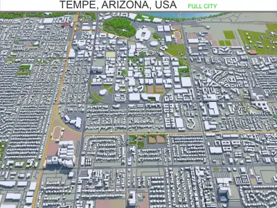 Tempe Arizona USA 20km Low-poly 3D model