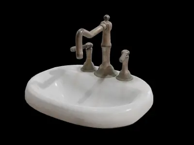 Old Sink Low-poly 3D model