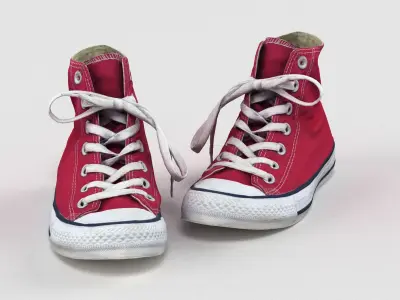 Worn Converse Trainers 3D model