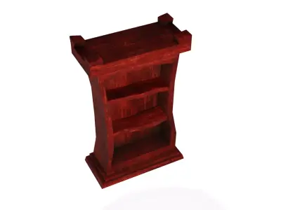 Stylized ancient bookshelf Low-poly 3D model