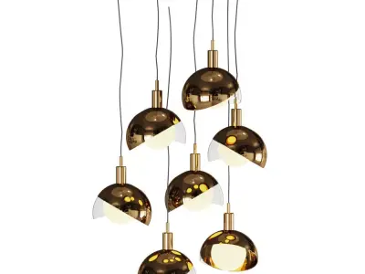 Hanging Lamp Half Closed Balls 3D model