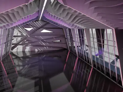 Sci Fi Exhibition Abstract Concept hall inteiror clear 3D model 3D model