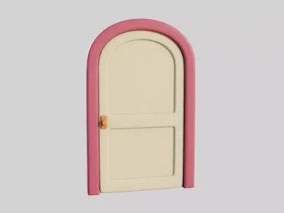 Cartoon Door 8a 3D model