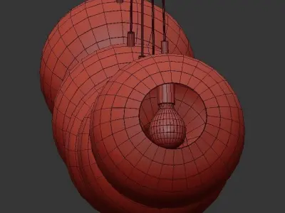 pendulum multi colored glass pendant light 3D model