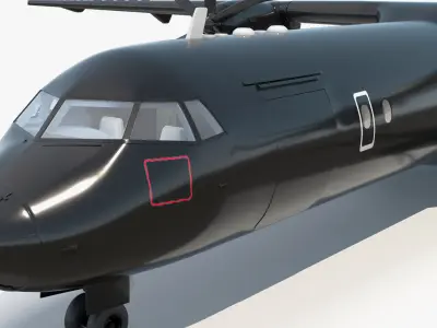  Maritime Patrol Aircraft with Twin Turboprops Black Rigged for Cinema 4D 