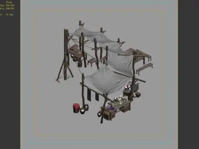 Game Prairie - stalls 02 3D model