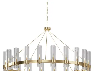 Dhreej 20 Light Wagon Wheel Chandelier 3D model