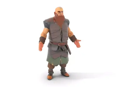 Viking Warrior Character Model  Rigged and Animated Low-poly 3D model