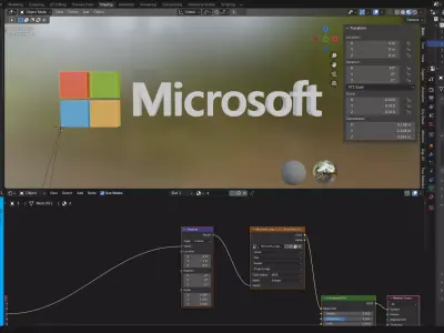 Microsoft LOGO 3d pbr model microsoft logo Low-poly 3D model