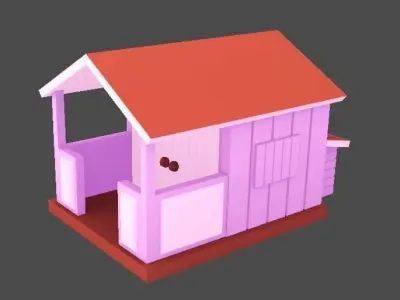 Stylized Cartoon Beach Houses Pack Low-poly 3D model