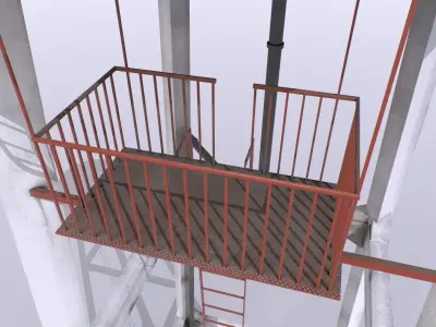 Water tower 2 Low-poly 3D model