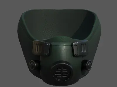 Gas mask respirator scifi futuristic 3d model  Low-poly 3D model 9