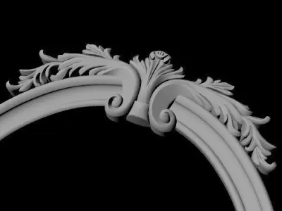 mirror gold ornate frame 3D model 5