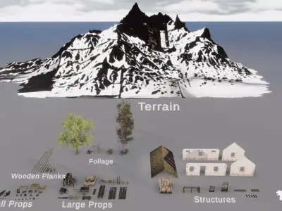 Spanish Cottage Low-poly 3D model