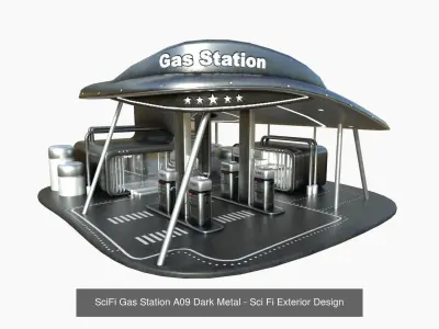 10 Sci Fi Buildings Collection I - Dark Metal - Exterior Design 3D Model Pack