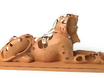 Human Sphinx Dust Voronoi Low-poly 3D model