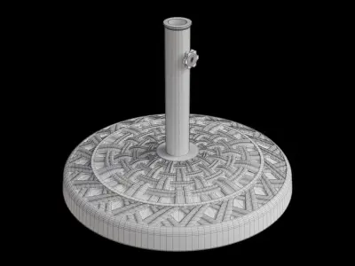 Basket Weave Round Umbrella Stand 3D model