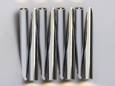 Deltalight set of five silver candlesticks on wall 3D model