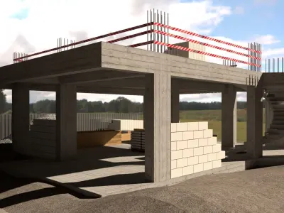 CONSTRUCTION SITE Low-poly 3D model