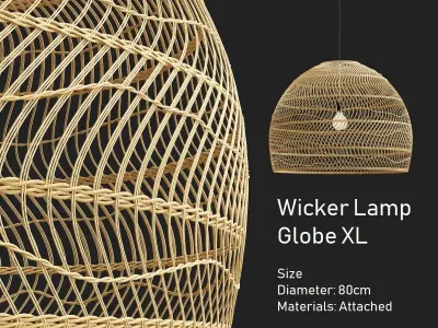 Collection rattan pendant lights 3D model