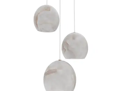 Lazio 3-Light Round Multi-Drop Pendant Currey Company 3D model