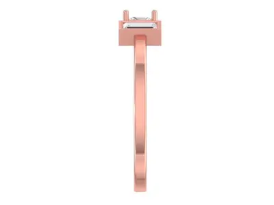 Solitaire Women Light Weight Princess Baguette stone  Band Ring 3D print model