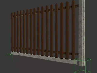 Wooden Fence 3D model