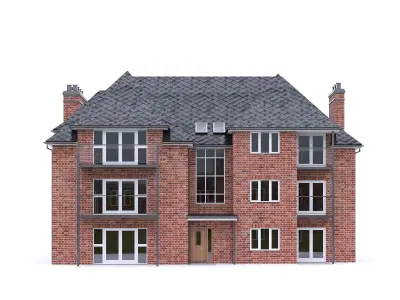 English Brick House 02 Low-poly 3D model