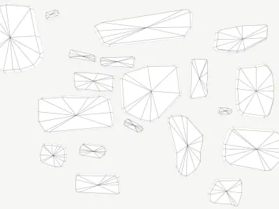 Walkway Stones Set Low-poly 3D model