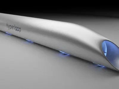 Hyperloop futuristic high speed train 3D model