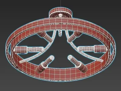 davos light semi-flush mount gold 3D model