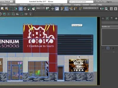 school cafeteria  exterior 3d model 3D model