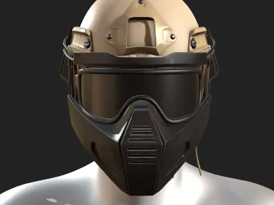 Helmet military combat armor soldier  Low-poly 3D model