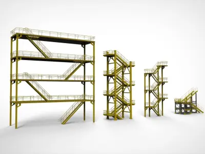 sci-fi stairs 1 3D model