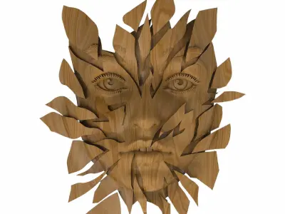 Carved panel painting STL 3D model 33