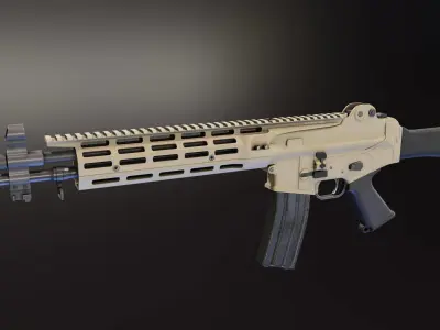 Daewoo K2 Rifle Low-poly 3D model