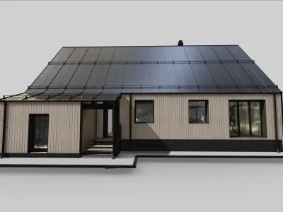 P0022 Modern Residential Barn House 3D model