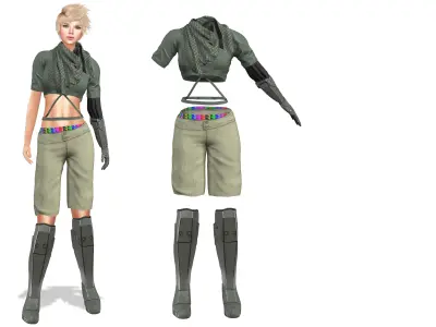 Bionic Outfit Low-poly 3D model